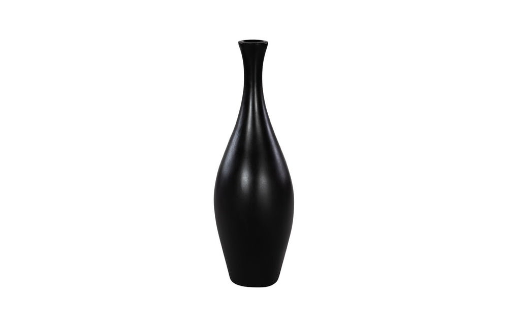 Phillips Collection Trumpet Vase, Small Matte Black – Elegant Sculptural Decor for Fresh Flowers & Stylish Interiors PH117191