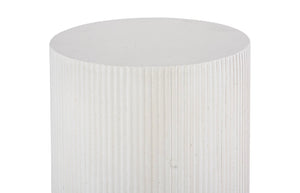 Phillips Collection Groovy Pedestal - Elegant White Stone Display Stand for Plants, Art & Modern Decor Accents PH117196