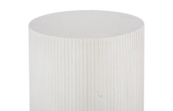 Phillips Collection Groovy Pedestal - Elegant White Stone Display Stand for Plants, Art & Modern Decor Accents PH117196