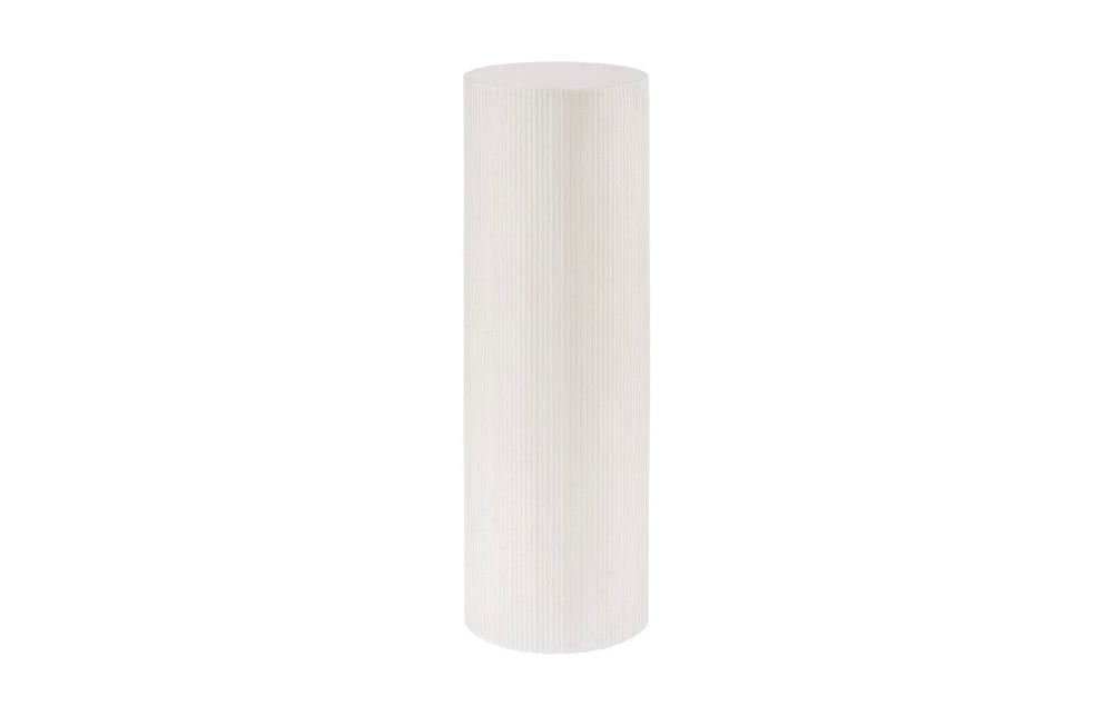 Phillips Collection Groovy Pedestal - Elegant White Stone Display Stand for Plants, Art & Modern Decor Accents PH117196