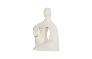 Phillips Collection Seated Sculpture: Abstract Art Piece Celebrating Human Form To Elevate Your Home Décor Elegantly Off White Resin Ph117199
