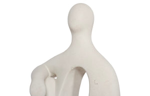 Phillips Collection Seated Sculpture: Abstract Art Piece Celebrating Human Form To Elevate Your Home Décor Elegantly Off White Resin Ph117199