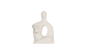 Phillips Collection Seated Sculpture: Abstract Art Piece Celebrating Human Form To Elevate Your Home Décor Elegantly Off White Resin Ph117199