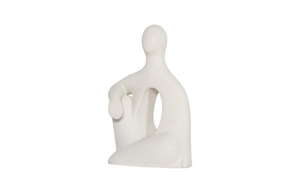 Phillips Collection Seated Abstract Figure Sculpture Resin Roman Stone Finish Classical Modern Decor PH117199