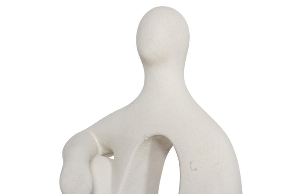 Phillips Collection Seated Abstract Figure Sculpture Resin Roman Stone Finish Classical Modern Decor PH117199