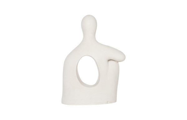 Phillips Collection Seated Abstract Figure Sculpture Resin Roman Stone Finish Classical Modern Decor PH117199