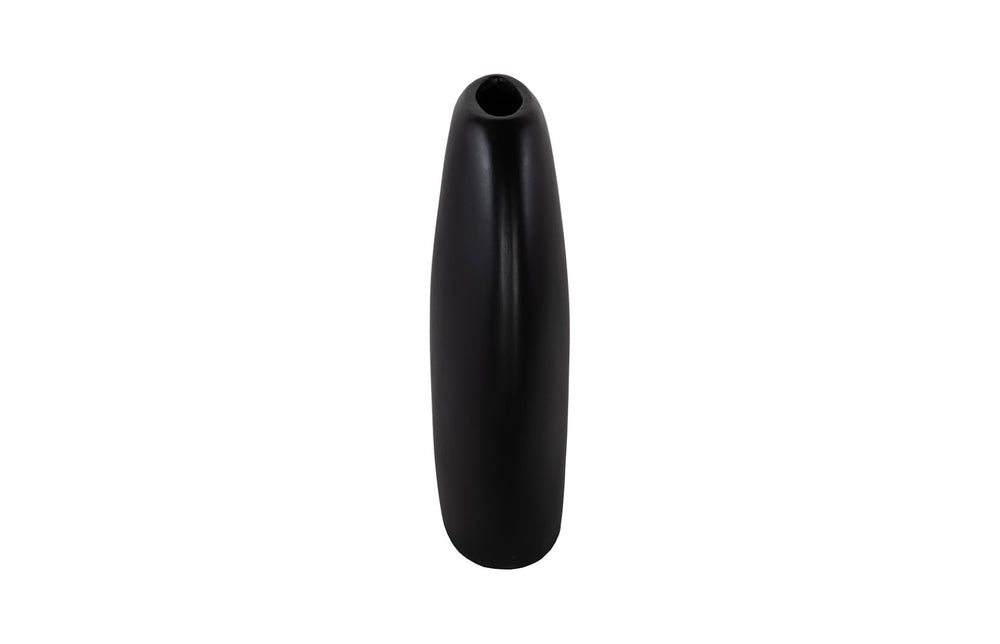 Phillips Collection Pod Vase - Medium Black Matte, Modern Sculptural Accent for Stylish Home Decor & Centerpieces PH117202