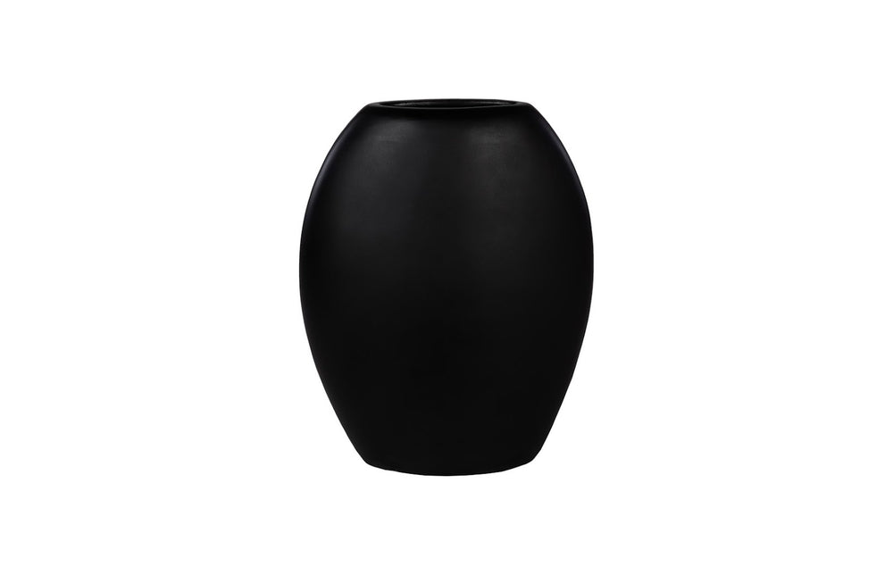 Phillips Collection Pod Vase - Medium Black Matte, Modern Sculptural Accent for Stylish Home Decor & Centerpieces PH117202