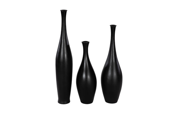Phillips Collection Trumpet Vase - Elegant Statement Piece For Floral Arrangements And Home Decor Styling Black Resin Ph117204