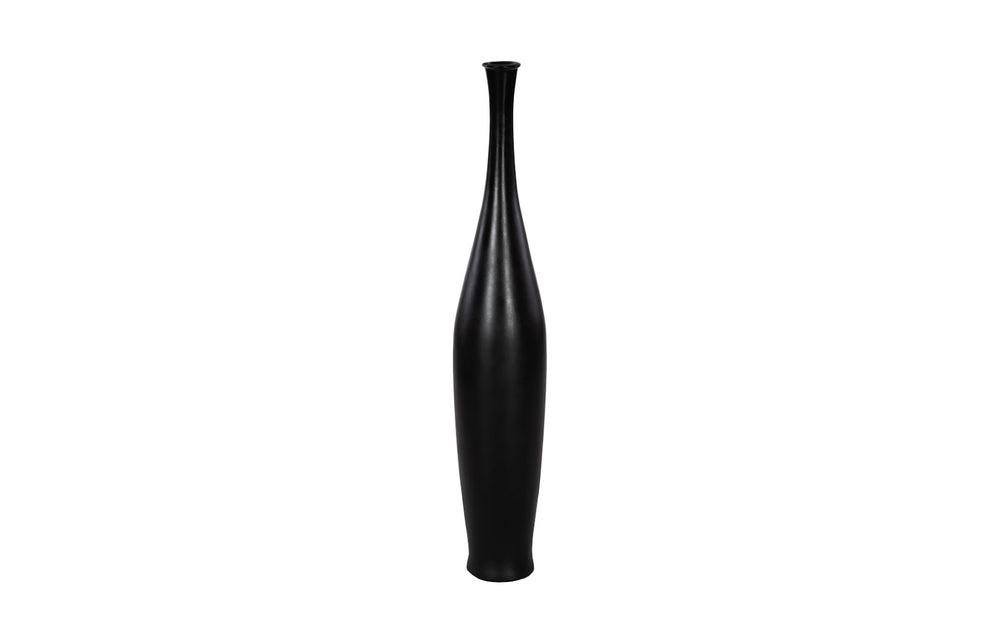 Phillips Collection Trumpet Vase - Large Matte Black Floral Centerpiece for Modern Elegance and Timeless Style PH117205