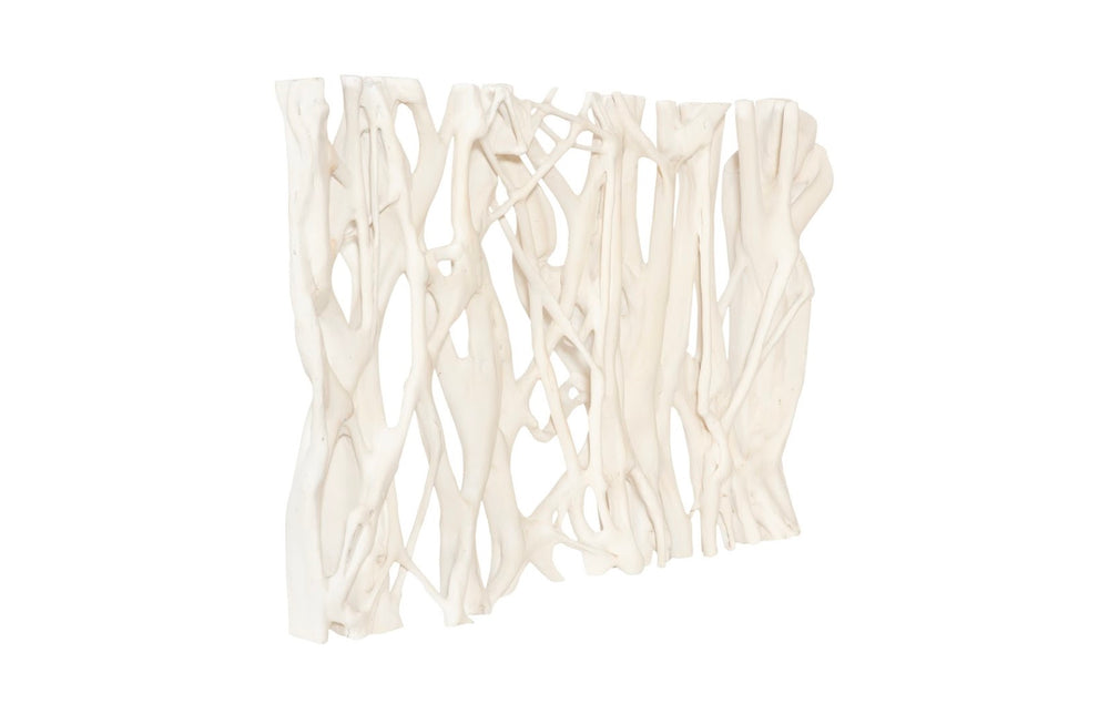 Phillips Collection Cast Entwined Rectangular Wall Root Sculpture - Faux Bleached Finish For Modern Natural Decor Off White Resin,Stone Composite Ph117290