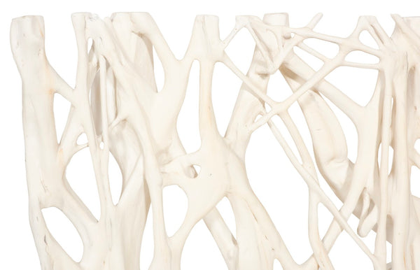 Phillips Collection Cast Entwined Rectangular Wall Root Sculpture - Faux Bleached Finish For Modern Natural Decor Off White Resin,Stone Composite Ph117290