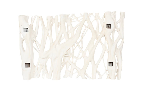 Phillips Collection Cast Entwined Rectangular Wall Root Sculpture - Faux Bleached Finish For Modern Natural Decor Off White Resin,Stone Composite Ph117290