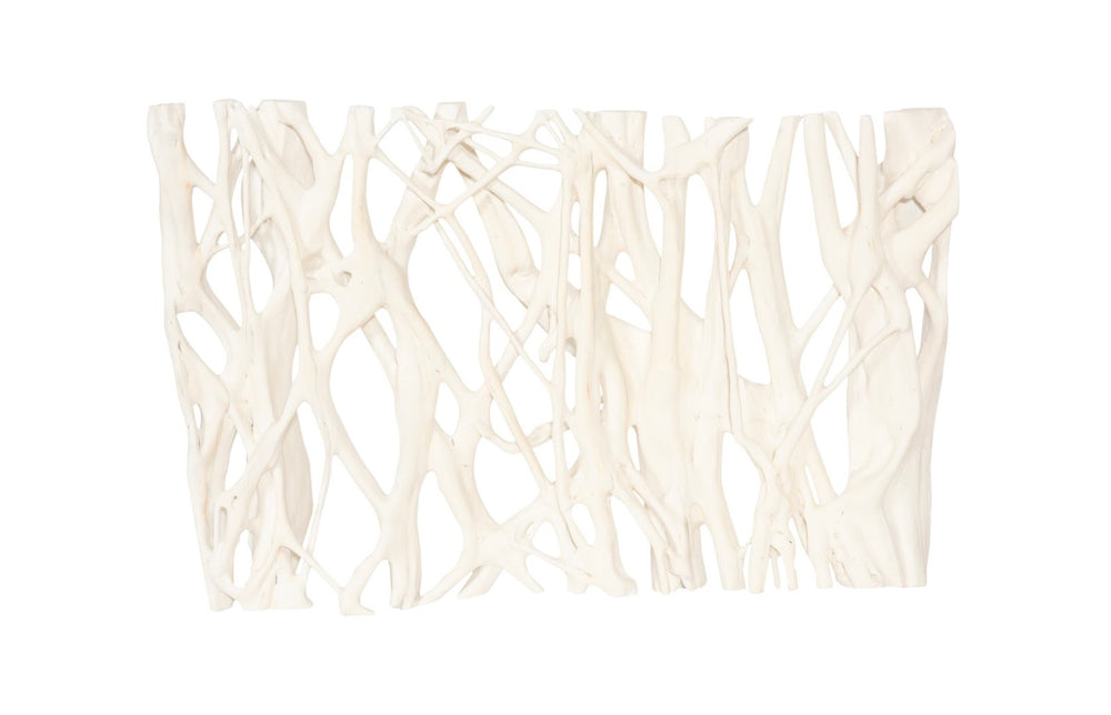Phillips Collection Cast Entwined Rectangular Wall Root Sculpture - Faux Bleached Finish For Modern Natural Decor Off White Resin,Stone Composite Ph117290
