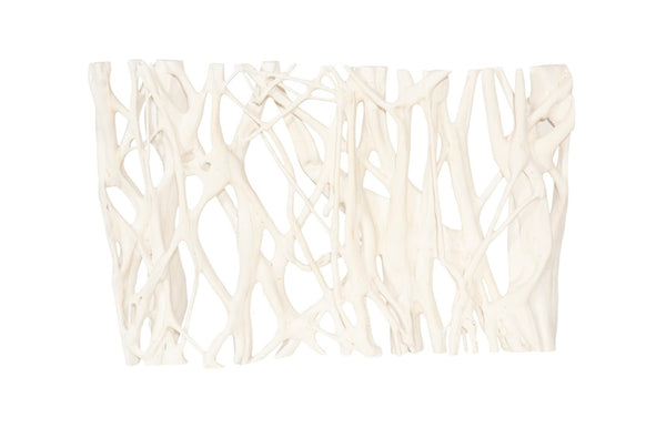 Phillips Collection Cast Entwined Rectangular Wall Root Sculpture - Faux Bleached Finish For Modern Natural Decor Off White Resin,Stone Composite Ph117290