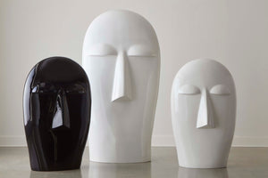 Phillips Collection Emerging Face Sculpture - Modern Cycladic Design for Outdoor Spaces, Weather-Resistant and Elegant Gel Coat White PH117409