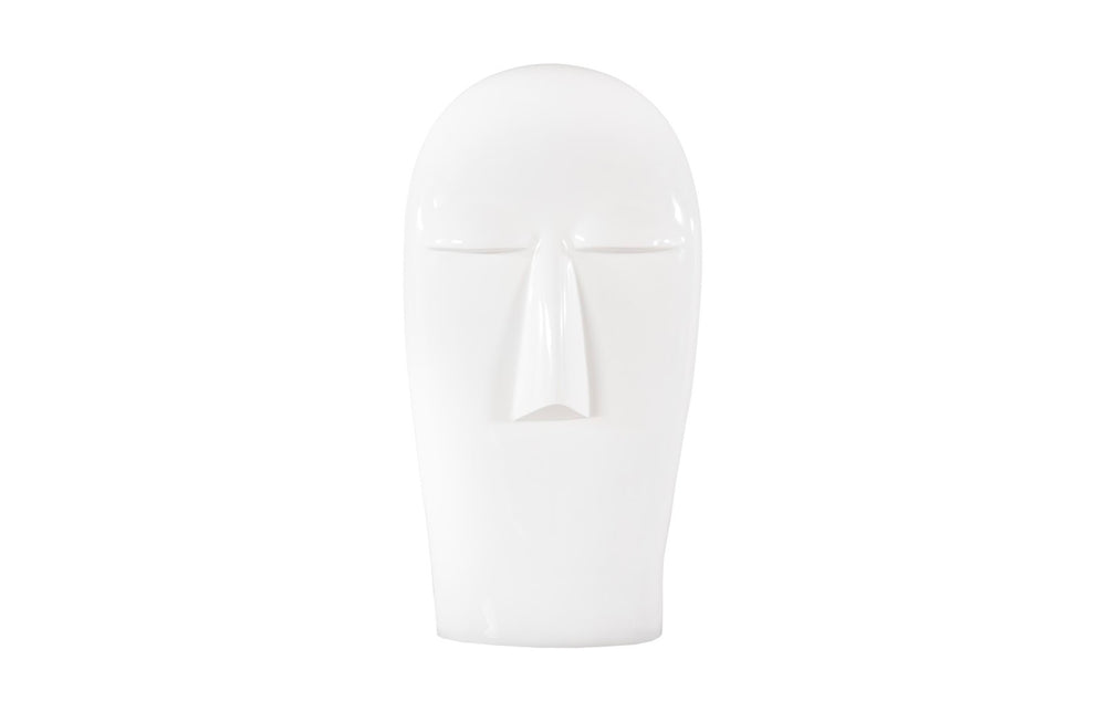 Phillips Collection Emerging Face Sculpture - Modern Cycladic Design for Outdoor Spaces, Weather-Resistant and Elegant Gel Coat White PH117409