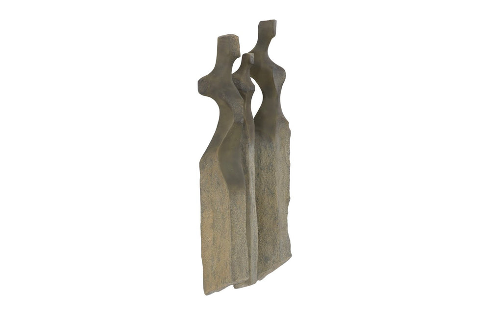 Phillips Collection Cast Elegant Abstract Women Wall Art Set of 3 - Vintage Splinter Stone Finish for Timeless Decor PH117413