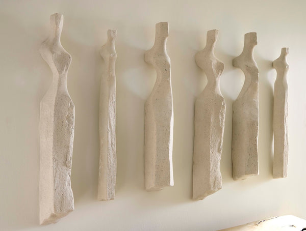 Phillips Collection Cast Elegant Women Wall Art Set of 3 - Sculptural Roman Stone Decor for Modern Home Aesthetics PH117414