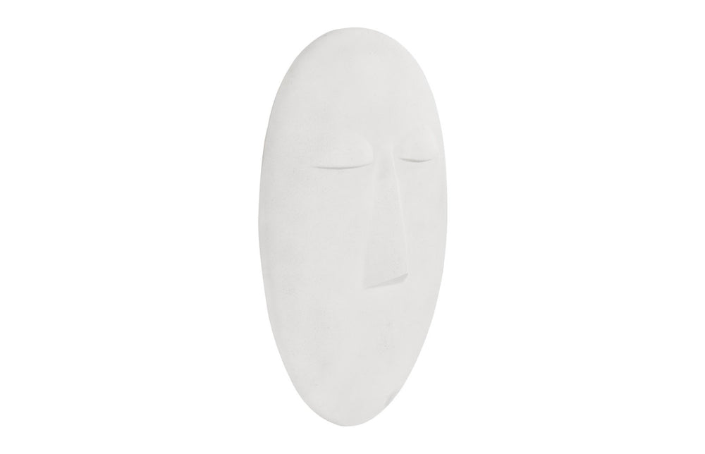 Phillips Collection Emerging Face Wall Art - Cycladic Heritage Sculpture In Durable Outdoor Roman Stone Finish Off White Resin Ph117415