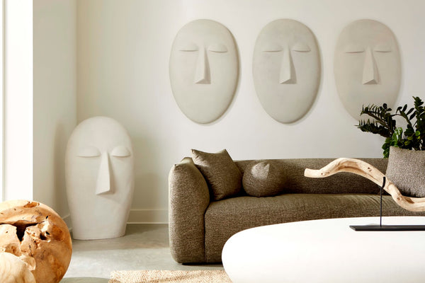 Phillips Collection Emerging Face Wall Art Sculpture - Weather-Resistant Roman Stone Design for Outdoor Elegance PH117415