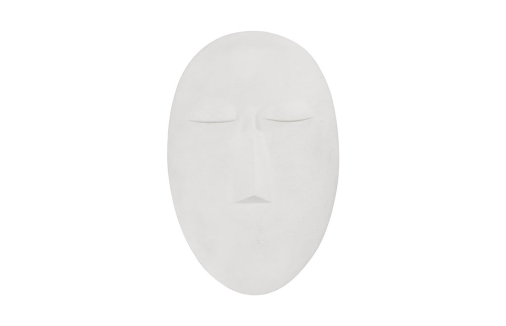 Phillips Collection Emerging Face Wall Art - Cycladic Heritage Sculpture In Durable Outdoor Roman Stone Finish Off White Resin Ph117415