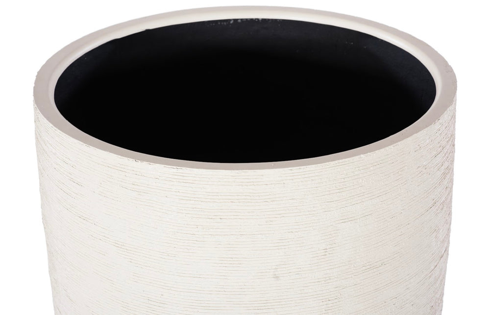 Phillips Collection Flora Grande Planter - Elevate Your Space With Elegant Resin Design And Textured White Finish Beige Resin Ph117482