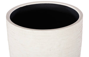 Phillips Collection Flora Grande Planter - Elevate Your Space With Elegant Resin Design And Textured White Finish Beige Resin Ph117482