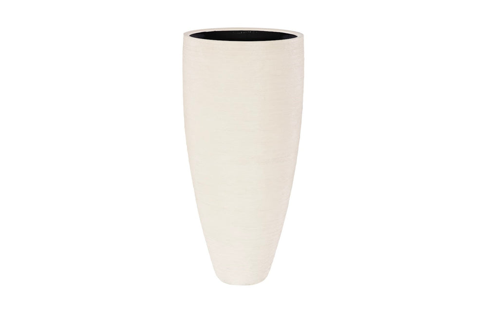 Phillips Collection Flora Grande Planter - Elevate Your Space With Elegant Resin Design And Textured White Finish Beige Resin Ph117482
