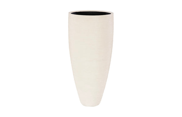 Phillips Collection Flora Grande Planter - Elevate Your Space With Elegant Resin Design And Textured White Finish Beige Resin Ph117482