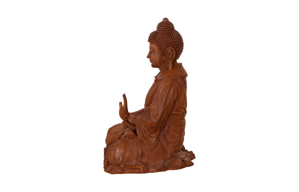 Phillips Collection Enchanting Buddha Sculpture - Authentic Antique Style With Modern Flair For Timeless Home Decor Brown Resin Ph117511