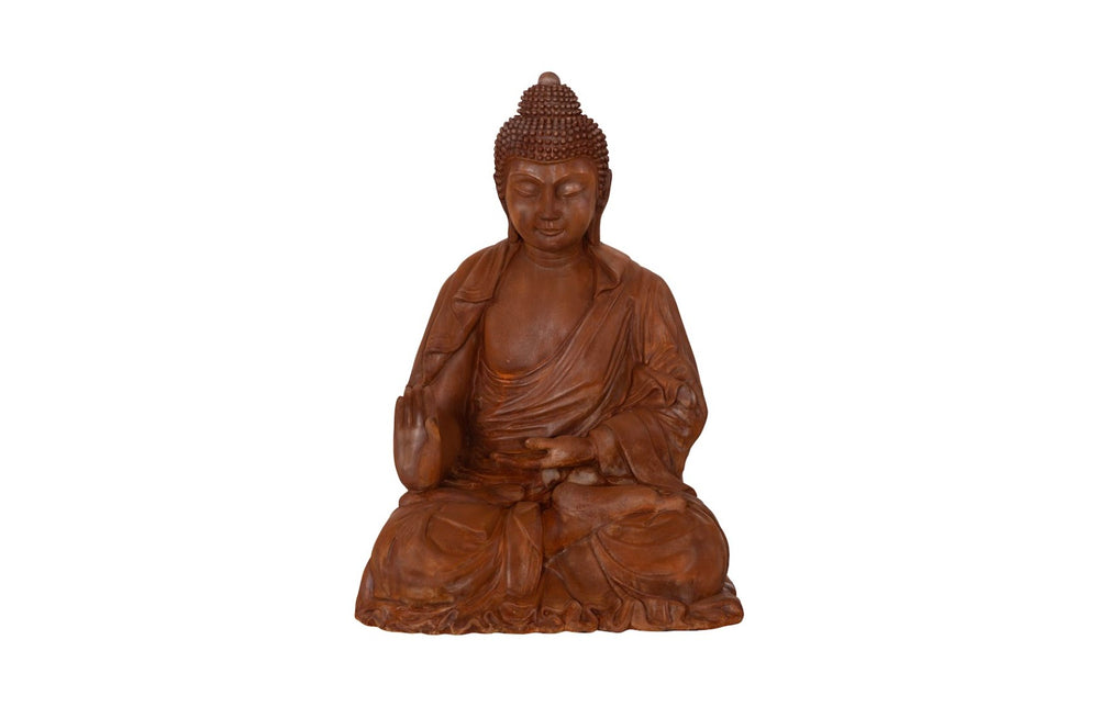 Phillips Collection Enchanting Buddha Sculpture - Authentic Antique Style With Modern Flair For Timeless Home Decor Brown Resin Ph117511