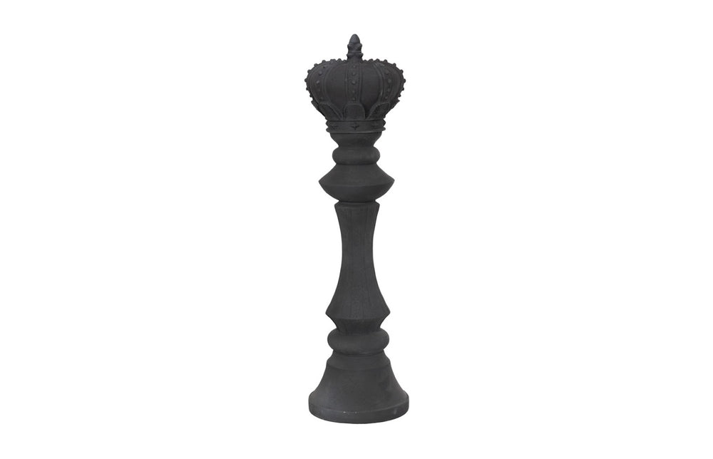 Phillips Collection King Chess Sculpture - Artisan-Crafted Black Cast Stone for Indoor/Outdoor Elegance & Style PH118739
