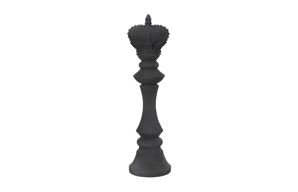 Phillips Collection King Chess Sculpture - Artisan-Crafted Black Cast Stone for Indoor/Outdoor Elegance & Style PH118739