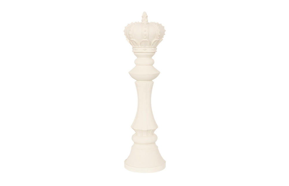Phillips Collection King Chess Sculpture - Elegant Cast Stone White Design For Indoor/Outdoor Game Lovers, Small Size Off White Resin,Stone Composite Ph118740