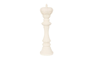 Phillips Collection King Chess Sculpture - Elegant Off-White Cast Stone Accent for Indoor/Outdoor Display, 43 Inches Tall PH118740