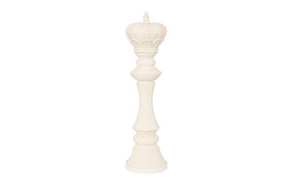 Phillips Collection King Chess Sculpture - Elegant Off-White Cast Stone Accent for Indoor/Outdoor Display, 43 Inches Tall PH118740
