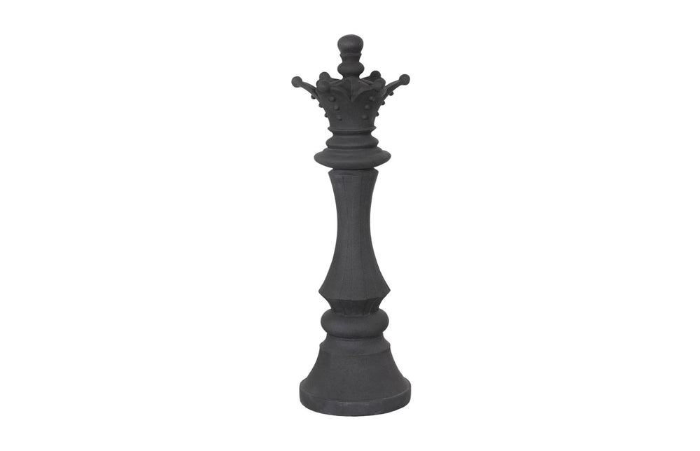 Phillips Collection Queen Chess Sculpture - Artisan-Crafted Black Cast Stone Piece for Indoor/Outdoor Elegance & Style PH118741