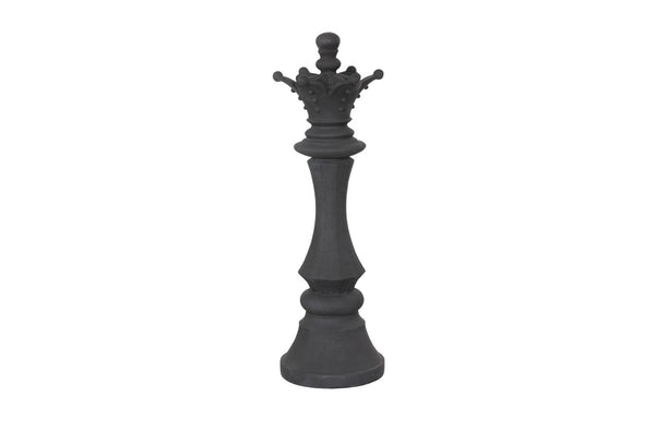 Phillips Collection Queen Chess Sculpture - Artisan-Crafted Black Cast Stone Piece for Indoor/Outdoor Elegance & Style PH118741