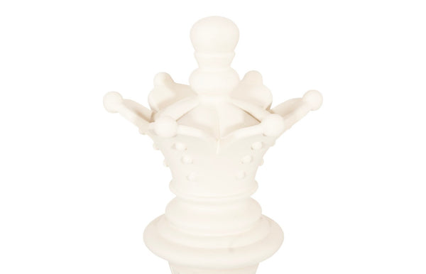 Phillips Collection Queen Chess Sculpture - Elegant Off-White Cast Stone Art Piece for Home, Garden, or Game Room Decor PH118742