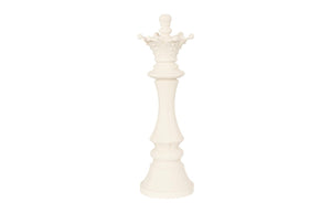 Phillips Collection Queen Chess Sculpture - Elegant Off-White Cast Stone Art Piece for Home, Garden, or Game Room Decor PH118742