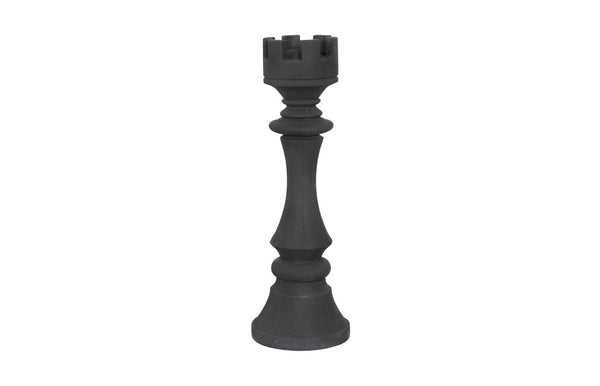 Phillips Collection Rook Chess Sculpture in Black Cast Stone – Elegant Game-Inspired Decor for Indoor & Outdoor Spaces PH118743