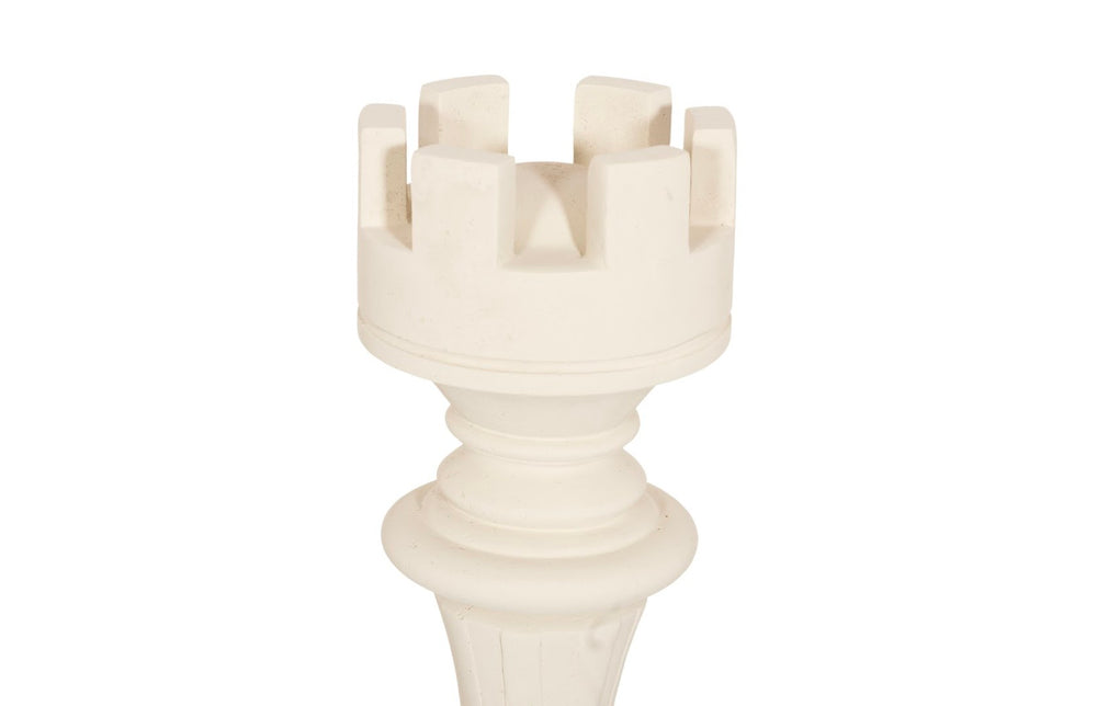 Phillips Collection Rook Chess Sculpture - Elegant Off-White Cast Stone Accent for Home or Garden Décor, 36" Tall PH118744