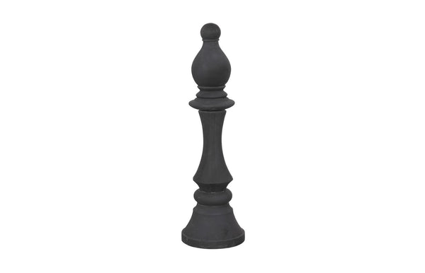 Phillips Collection Bishop Chess Sculpture – Artisan-grade Resin And Stone Art Piece For Indoor Or Outdoor Display Black Resin,Stone Composite Ph118745