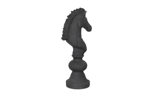 Phillips Collection Knight Chess Sculpture - Artisan-grade Resin And Crushed Stone For Indoor/Outdoor Display & Decor Black Resin,Stone Composite Ph118747
