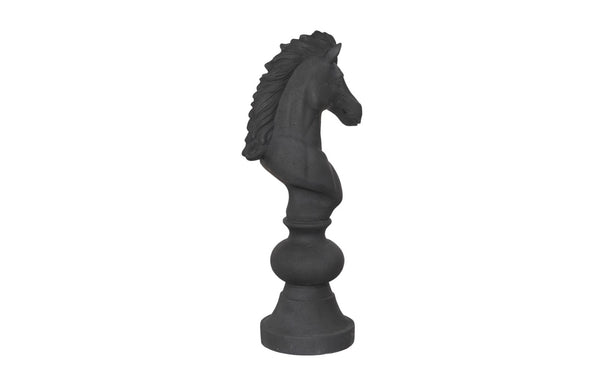 Phillips Collection Knight Chess Sculpture - Artisan-grade Resin And Crushed Stone For Indoor/Outdoor Display & Decor Black Resin,Stone Composite Ph118747