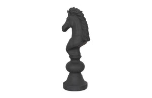 Phillips Collection Knight Chess Sculpture - Artisan-grade Resin And Crushed Stone For Indoor/Outdoor Display & Decor Black Resin,Stone Composite Ph118747