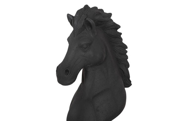 Phillips Collection Knight Chess Sculpture - Artisan-grade Resin And Crushed Stone For Indoor/Outdoor Display & Decor Black Resin,Stone Composite Ph118747
