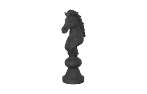 Phillips Collection Knight Chess Sculpture - Artisan-grade Resin And Crushed Stone For Indoor/Outdoor Display & Decor Black Resin,Stone Composite Ph118747