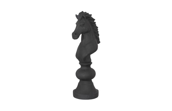 Phillips Collection Knight Chess Sculpture - Artisan-grade Resin And Crushed Stone For Indoor/Outdoor Display & Decor Black Resin,Stone Composite Ph118747